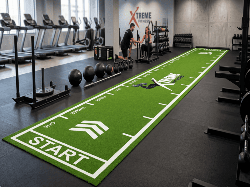 lato inferiore del manto erboso che mostra le file di punti